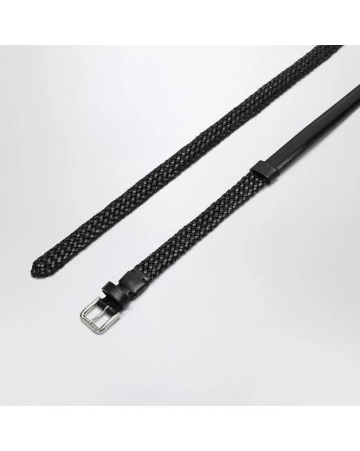 Dolce & Gabbana Black Dolce & Gabbana Woven Leather Belt for men