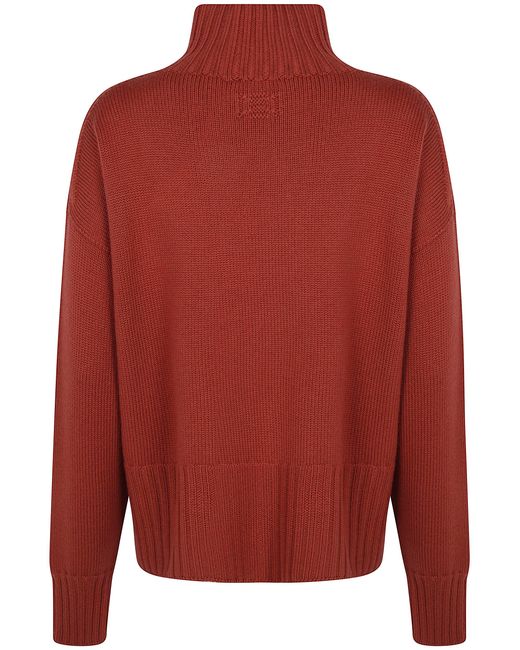 Drumohr Red Oversized V Neck Sweater