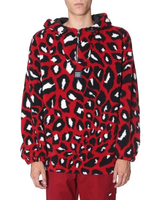 MSGM Red Shearling Jacket for men