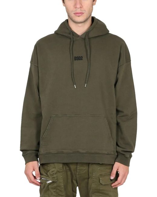 DSquared² Green Sweatshirt With Mini Logo for men