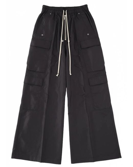 Rick Owens Blue Silk Trousers for men