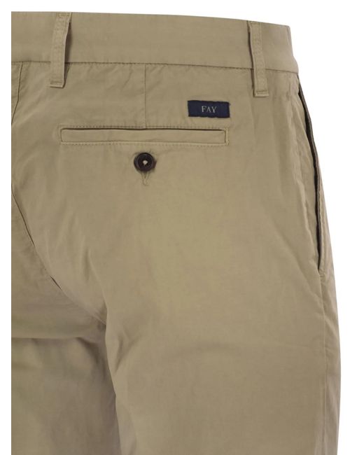 Fay Natural Stretch Gabardine Slim Trousers for men