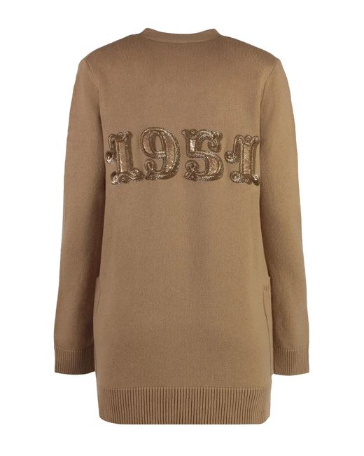 Max Mara Brown Villar Wool And Cashmere Cardigan