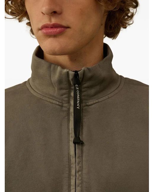 C P Company Green C.P.Company Half Zip Sweatshirt With Lens Pocket for men