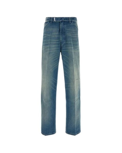 Random Identities Blue Washed Denim Pants Woven for men