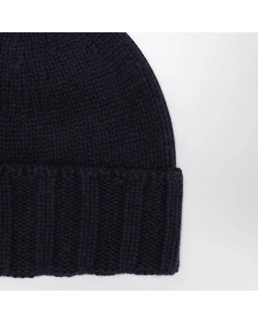 Drumohr Blue Cashmere Beanie for men