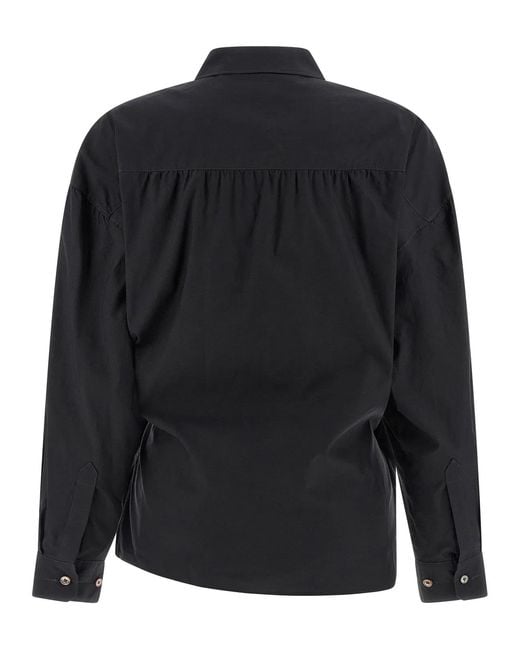 Lemaire Black 'Straight Collar Twisted' Shirt