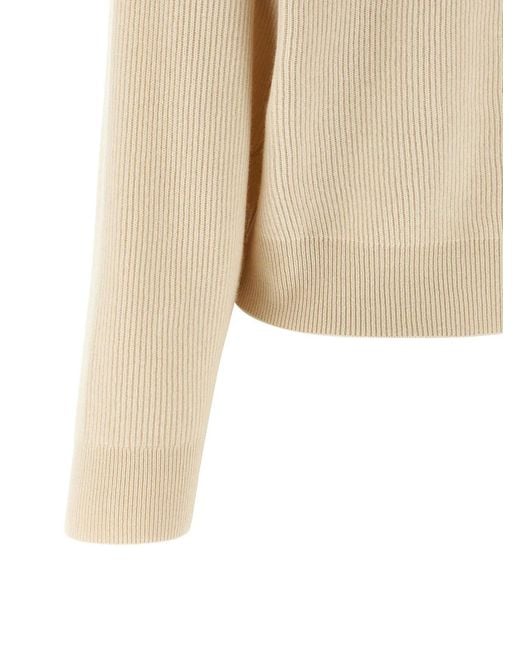 Brunello Cucinelli Natural English Ribbed Sweater