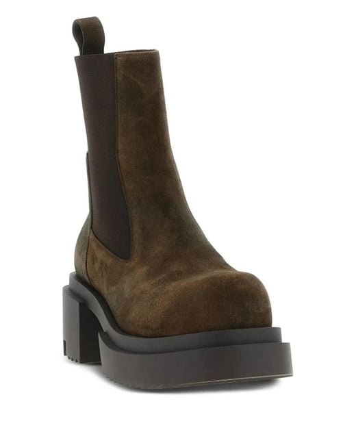 Rick Owens Brown Platform Boots With Elastic Strap for men