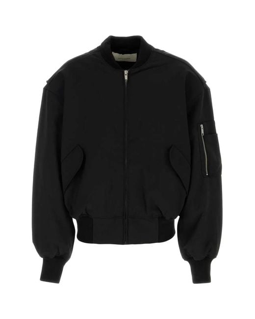 Entire studios Black Broad Bomber Wool Wool