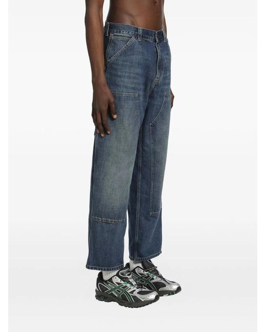 Carhartt Blue Double Knee Cotton Trousers for men