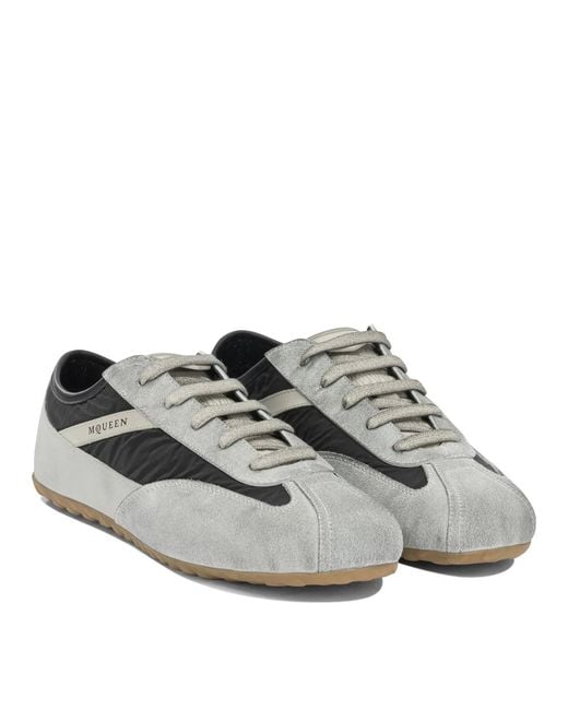 McQueen Gray Polyester Polyurethane Rubber Sneakers Slip-On for men