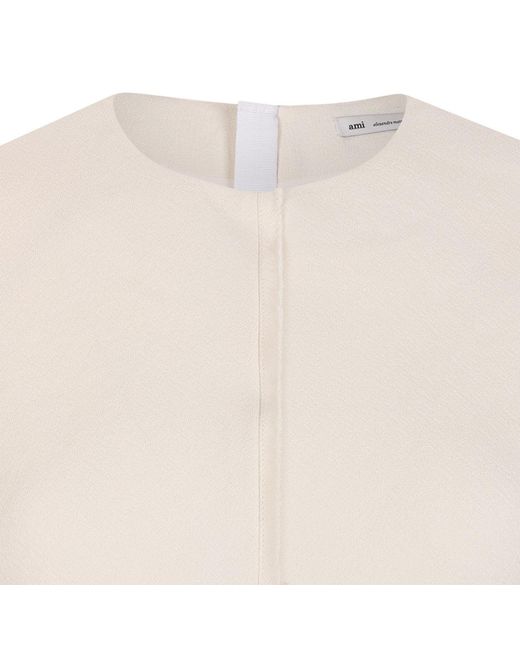 AMI White Viscose Blend Top
