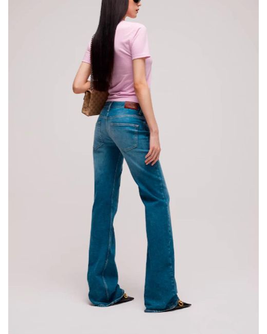 Gucci Blue Low Rise Flare Pants