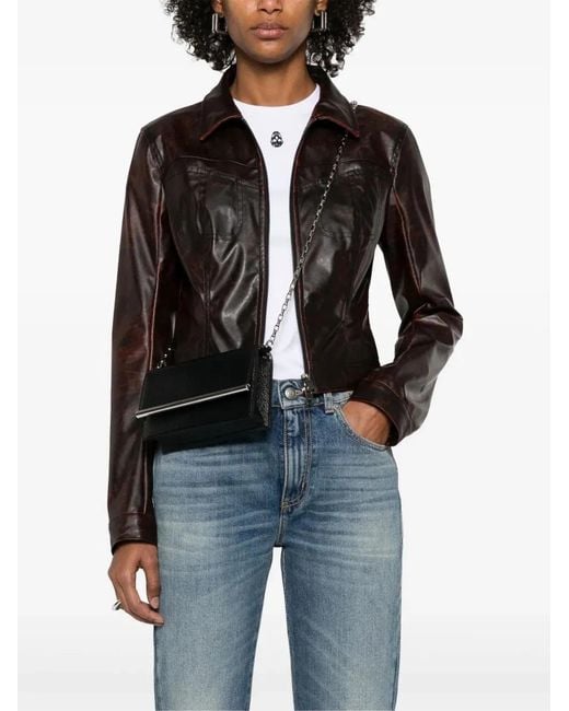 McQueen Black T-Bar Flap Mini