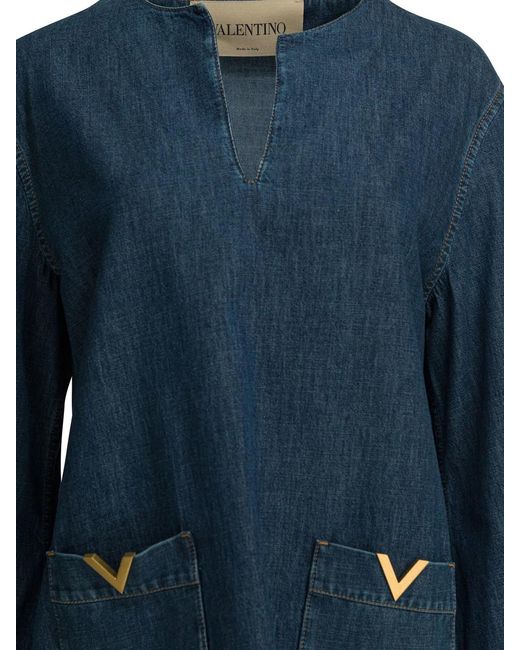 Valentino Blue Cotton Dress