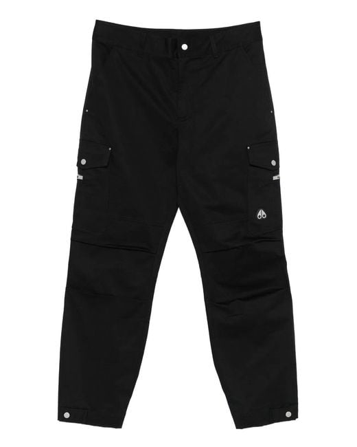 Moose Knuckles Black Bradand Slick Cargo Pants for men