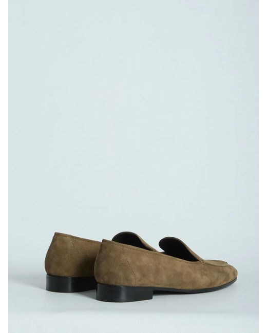 The Row Green Suede Adam Loafers