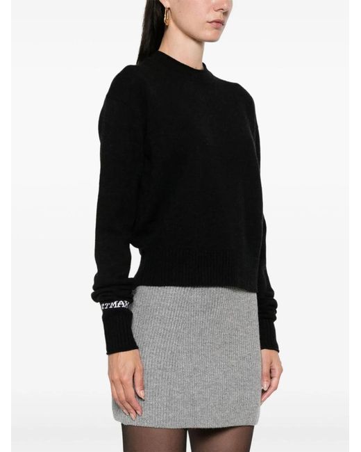Max Mara Black Wool Crewneck Sweater