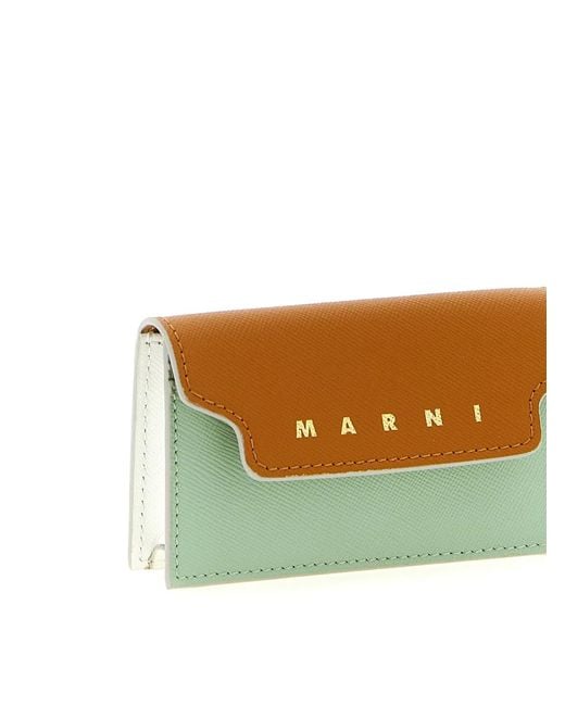Marni Orange Logo Business Card Holder