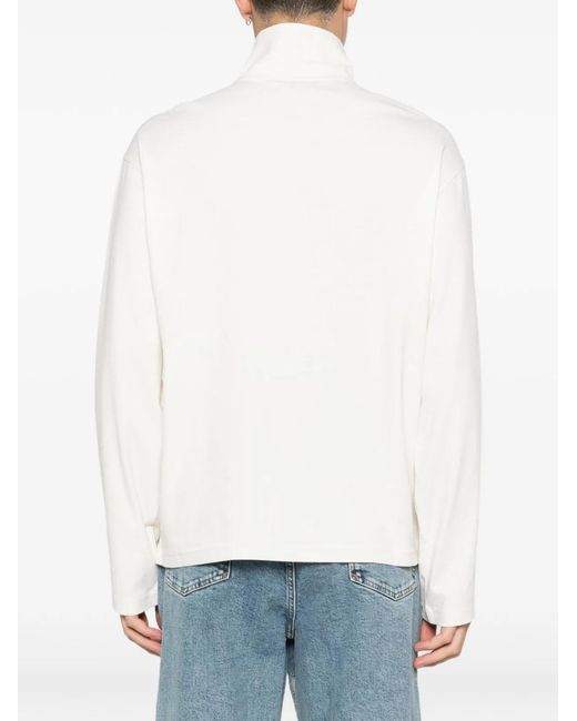 Emporio Armani White Half-Zip Pullover for men