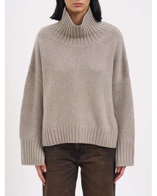 Soft Goat Gray High Neck Cashmere Sweater