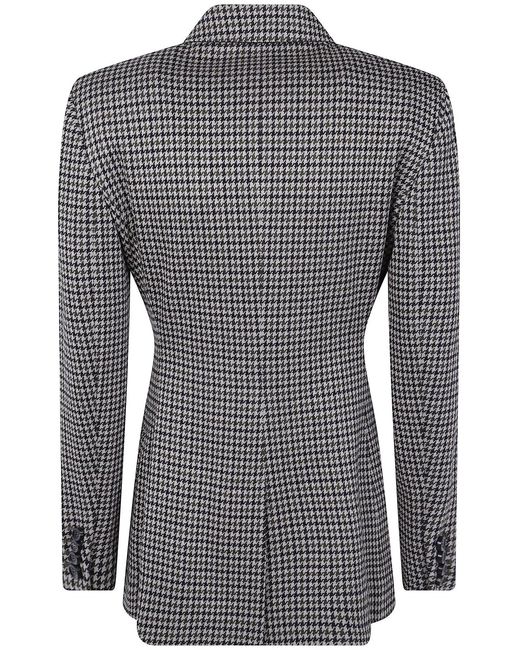 Max Mara Black Houndstooth Jersey Jacket