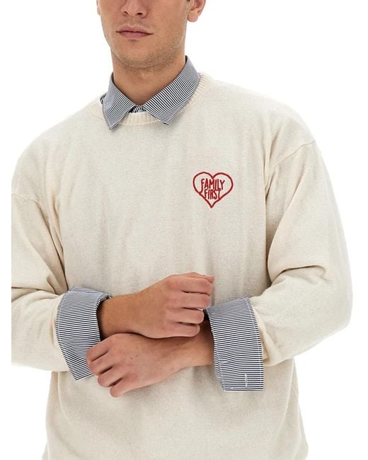 FAMILY FIRST White Jersey With Logo for men