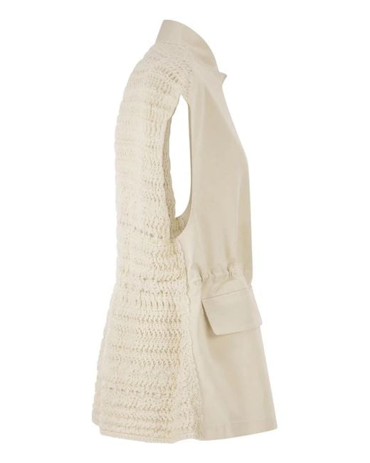 Fabiana Filippi Natural Dual-Material Waistcoat