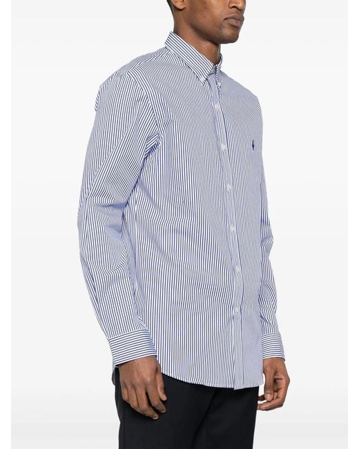 Polo Ralph Lauren Blue Slim Fit Oxford Shirt for men