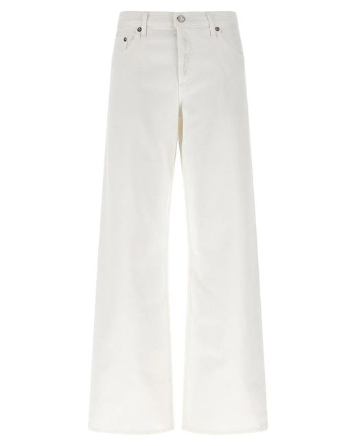 Agolde White 'Low Rise Loose' Jeans