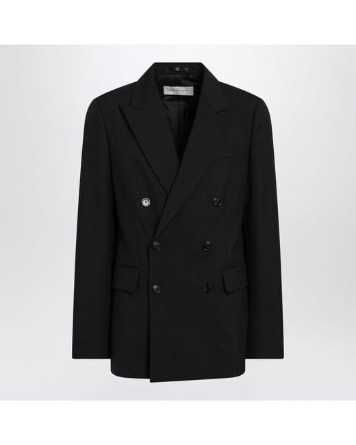 Dries Van Noten Black Double-Breasted Jacket for men