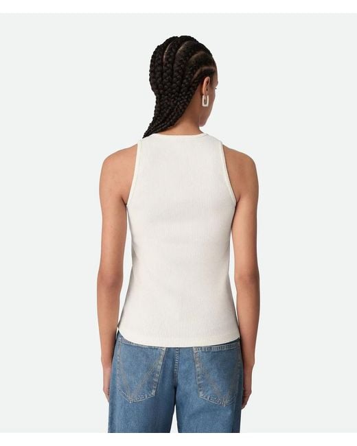 Bottega Veneta White Cotton Tank Top