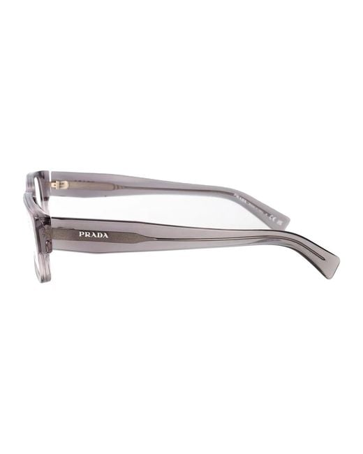 Prada Gray Transparent Acetate Glasses for men