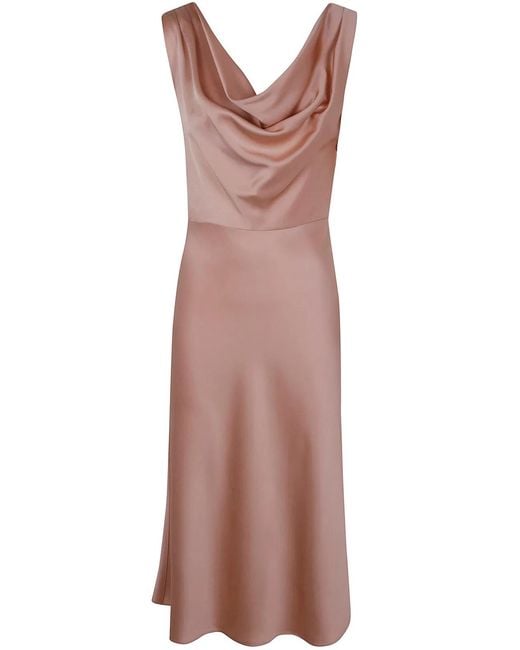Blumarine Brown Envers Satin Dress