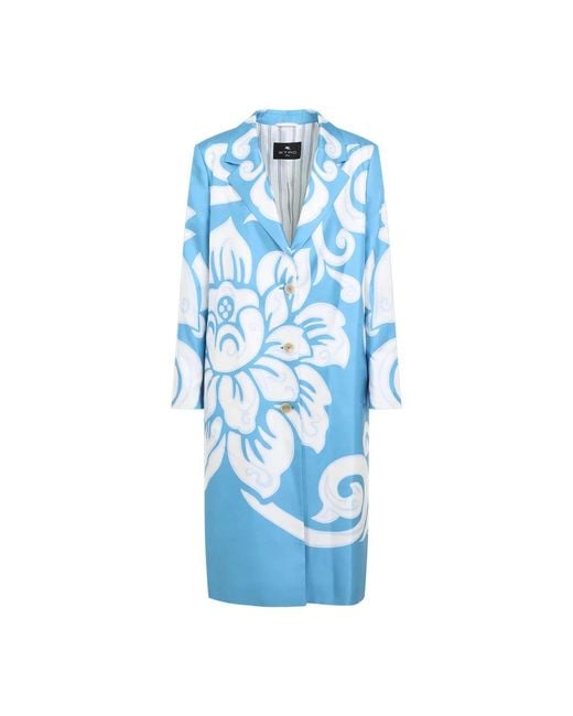 Etro Blue Printed Caban