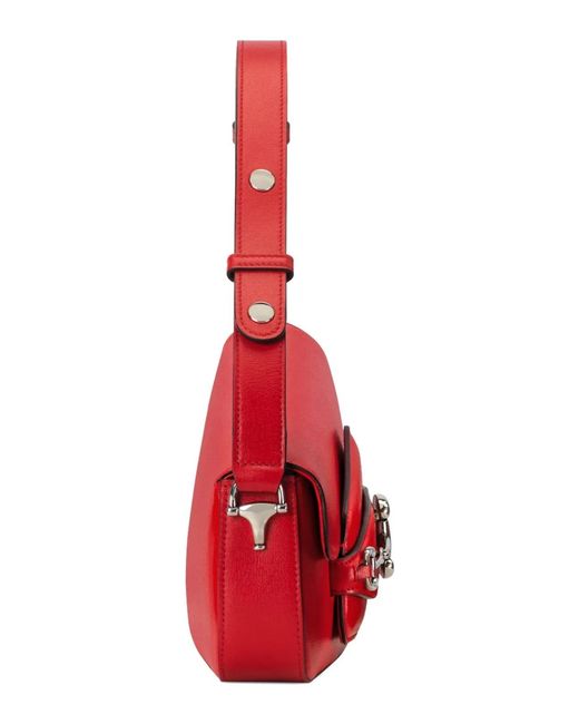 Gucci Red Shoulder Bag Horsebit 1955 Small Size