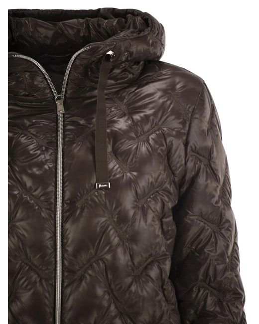 Herno Black Diamond-Quilted Hooded Down Jacket