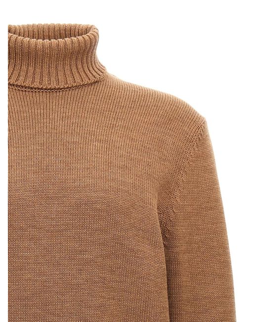 Zanone Brown Turtle-Neck Sweater for men