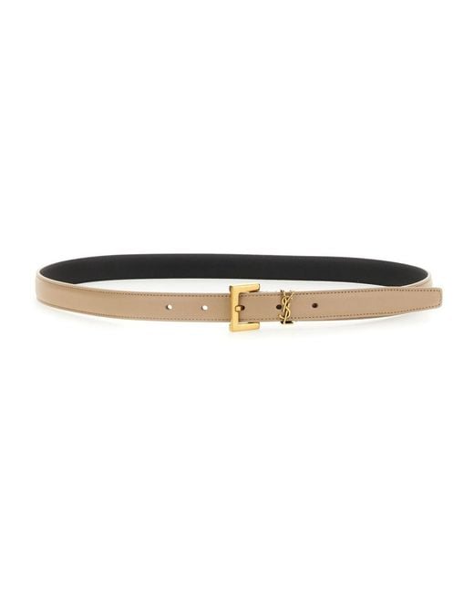 Saint Laurent White Cintura "Cassandre" Sottile