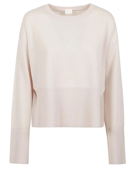 C.t. Plage White Cashmere Crenweck Sweater