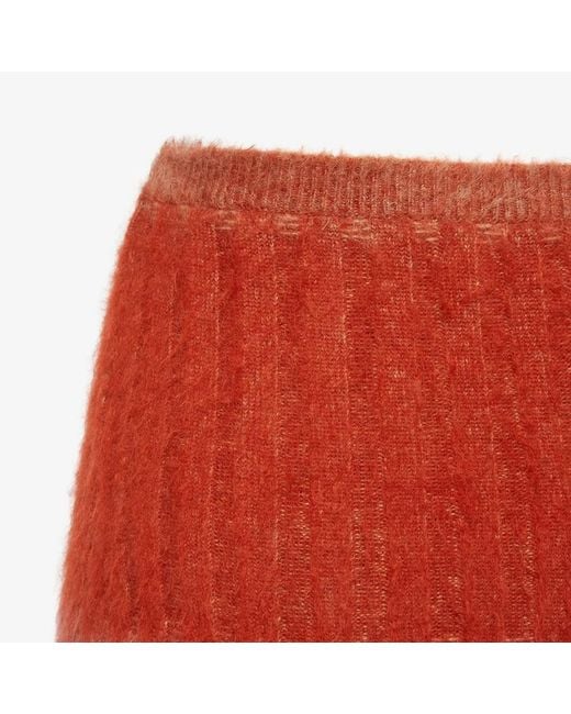 Fendi Red Mohair Blend Skirt