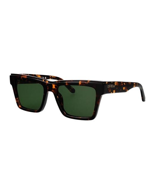 Off-White c/o Virgil Abloh Green Shiny Havana Acetate Sunglasses