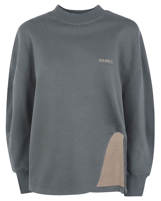 The Attico Gray Round Neck Classic Sweatshirt