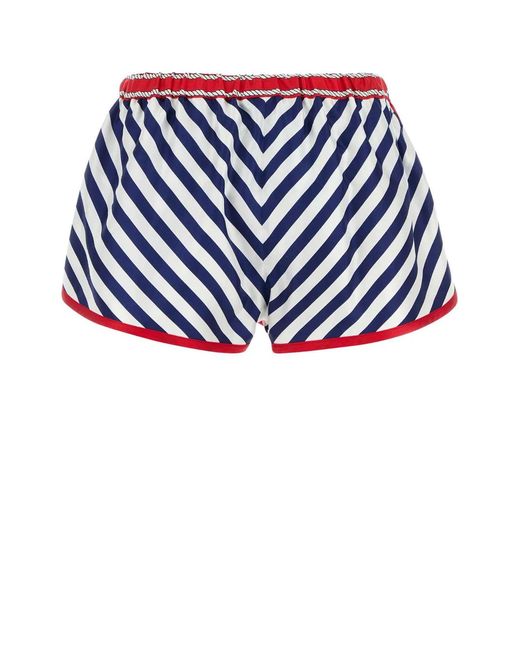 Gucci Blue Printed Silk Shorts