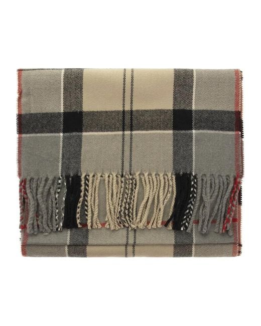 Barbour Gray Scarf With Tartan Pattern for men