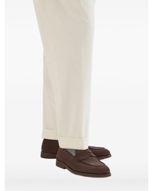 Brunello Cucinelli Brown Penny-Slot Loafers for men