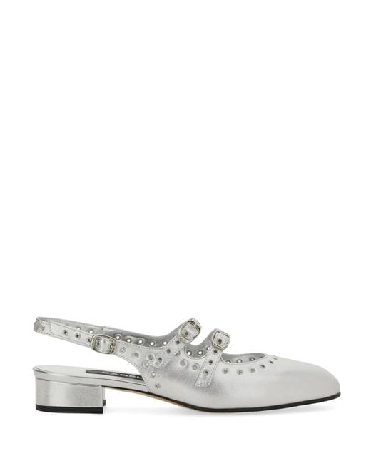 CAREL PARIS White Mary Jane Slingback "Queen"