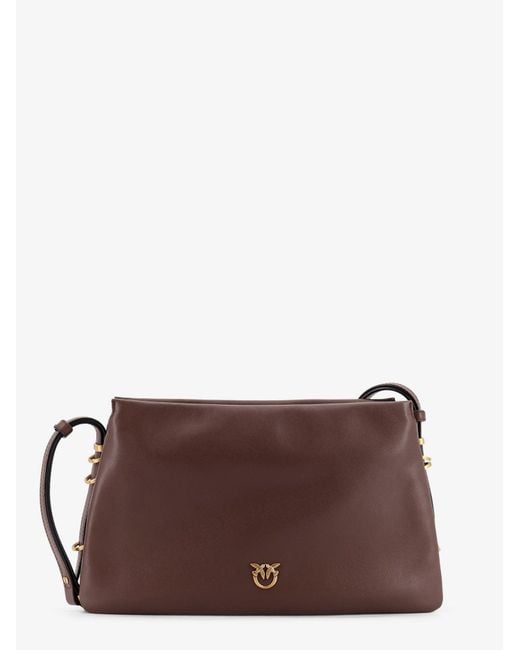 Pinko Brown Triplet Leather Shoulder Bag