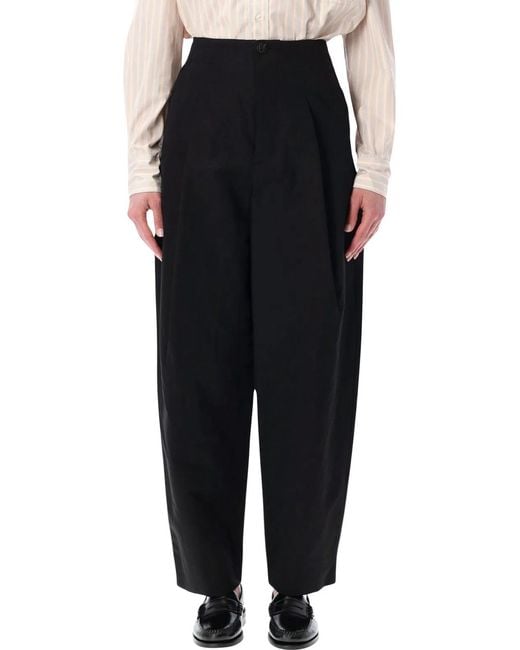 Soeur Black Daley Round Cotton-Linen Pants